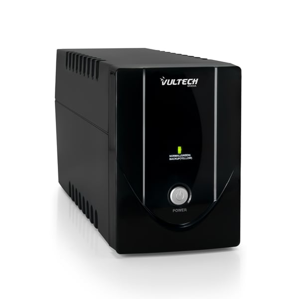 Vultech UPS1200VA-LITE UPS-enhed Interaktivt indgangsstik 1,2 kVA 600 W 2 AC stikkontakt(er)