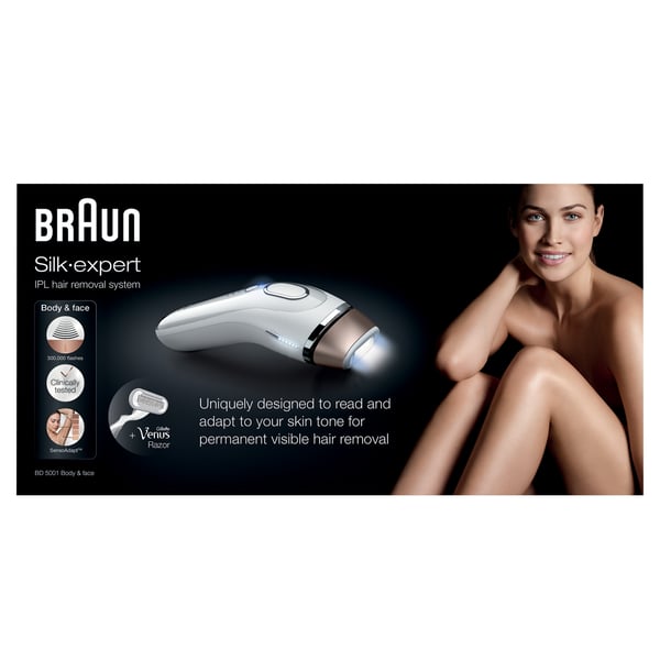 Braun IPL BD 5001 Intenst pulserende lys (IPL) Guld, Hvid