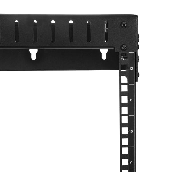 StarTech.com 12U 19\" Väggmonterat Nätverksrack, Justerbart Djup 12-20\" 2-stolps Öppen Ram Serverrum