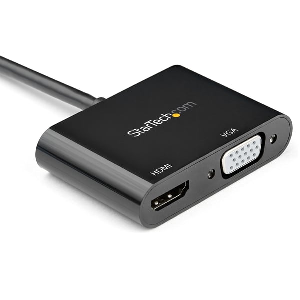 StarTech.com DP2VGAHD20 videokabel adapter DisplayPort HDMI + VGA (D-Sub) Sort
