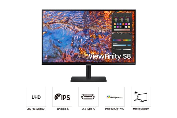 Samsung LS27B800PXU platta pc-skärmar 68,6 cm (27") 3840 x 2160 pixlar 4K Ultra HD LCD Svart