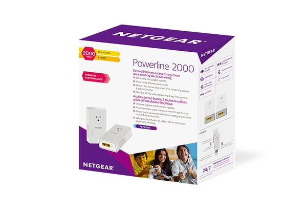 NETGEAR PLP2000-100FRS PowerLine-nätverksadapter 2000 Mbit/s Nätverksansluten (Ethernet) Vit 2 styck