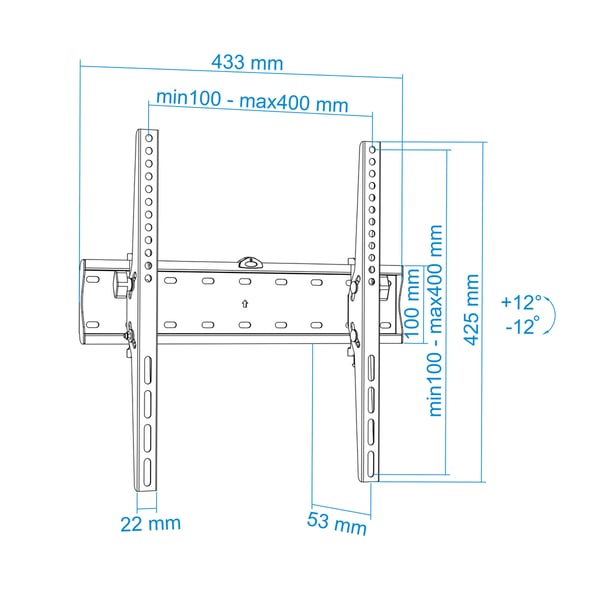 TooQ LP4255T-B tv-beslag 139,7 cm (55") Sort