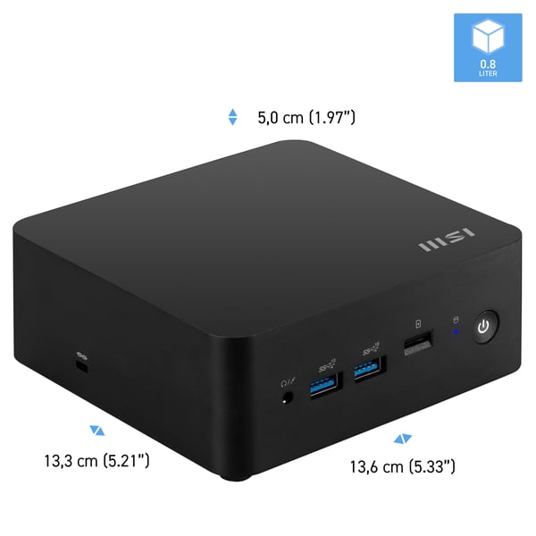 MSI Cubi NUC 1MG-014BEU Mini PC Svart 100U Intel® SoC