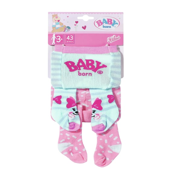 BABY born Tights 2x, 2 ass. Strømpebukser til dukker