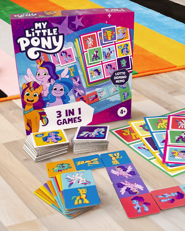 Tactic Peppa Pig My Little Pony 3 in 1 Lotto, Domino, Memo
