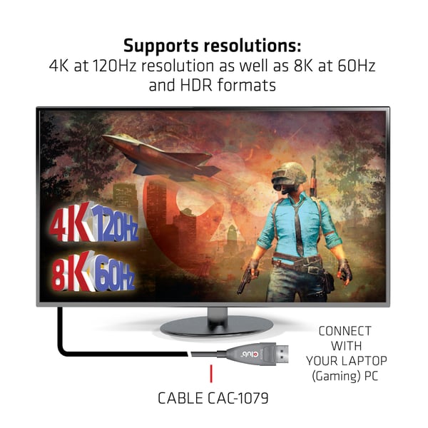 CLUB3D CAC-1079 DisplayPort kabel 20 m Sort