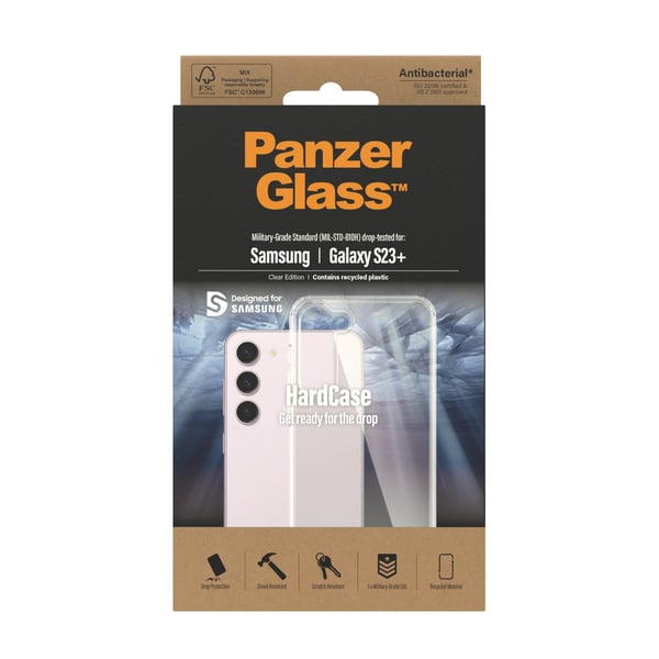 PanzerGlass ® HardCase Transparent Samsung Galaxy S23+ mobiltelefonfodral Mobilskal