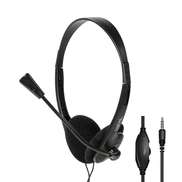 LogiLink HS0055 hovedtelefoner/headset Ledningsført Musik/hverdag Sort