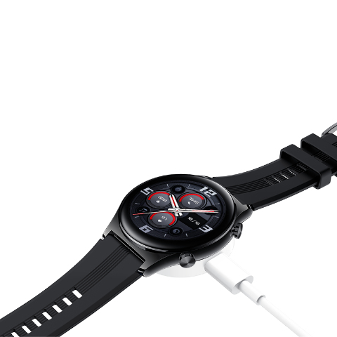 Honor GS 3 3,63 cm (1.43") AMOLED 45.9 mm Digitaalinen 466 x 466 pikseliä Kosketusnäyttö Musta GPS (satelliitti)