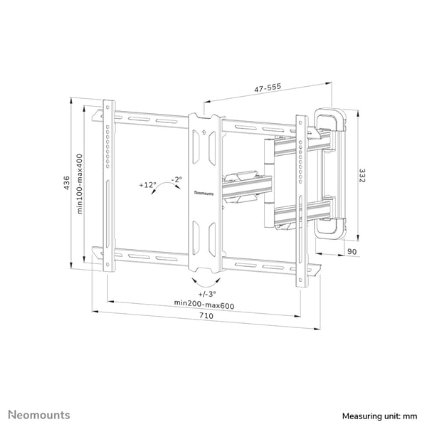 Neomounts WL40S-850BL16 tv-beslag 177,8 cm (70") Sort