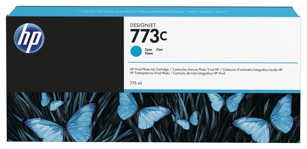 HP 773C DesignJet-blækpatron med 775 ml, cyan