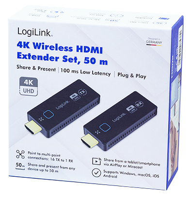 LogiLink HDW0111 AV-signaalin jatkaja AV-lähetin ja -vastaanotin Musta