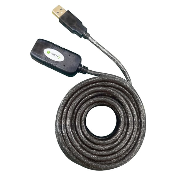 Techly IUSB-REP10TY USB-kabel USB 2.0 10 m USB A 0,48 Gbit/sek. Sort