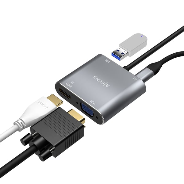 AISENS A109-0626 USB-grafikadapter 3860 x 2160 pixlar Grå