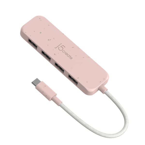 j5create Miljövänlig USB-C till 4-portars typ-A Gen 2-hubb