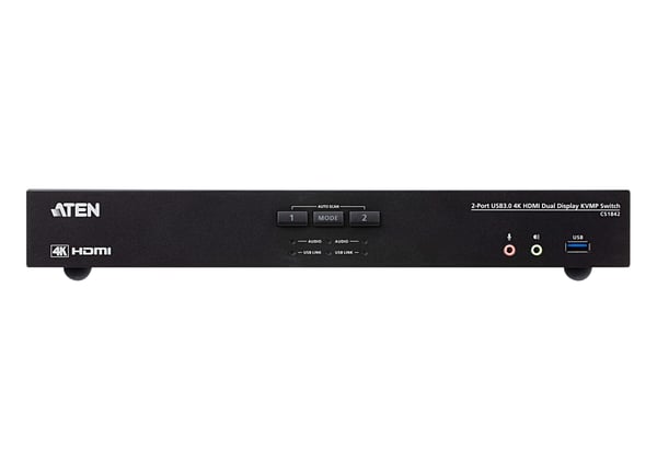 ATEN 2-portars USB 3.0 4K HDMI dubbelvisningsenhet KVMP™-switch