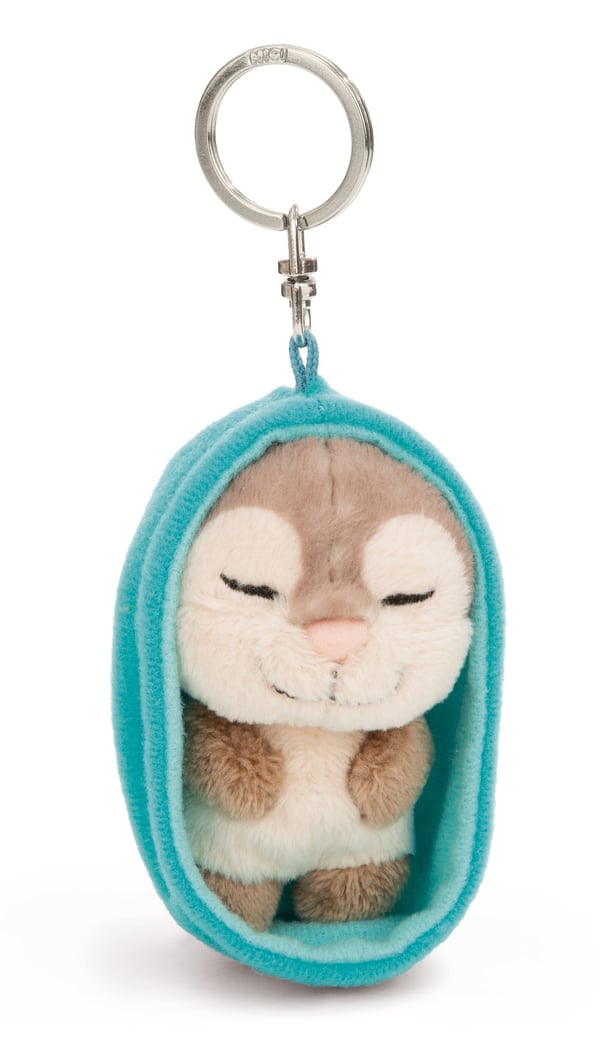 NICI - Sleutelhanger Sleeping Pets otter 8cm mand blauw GROEN