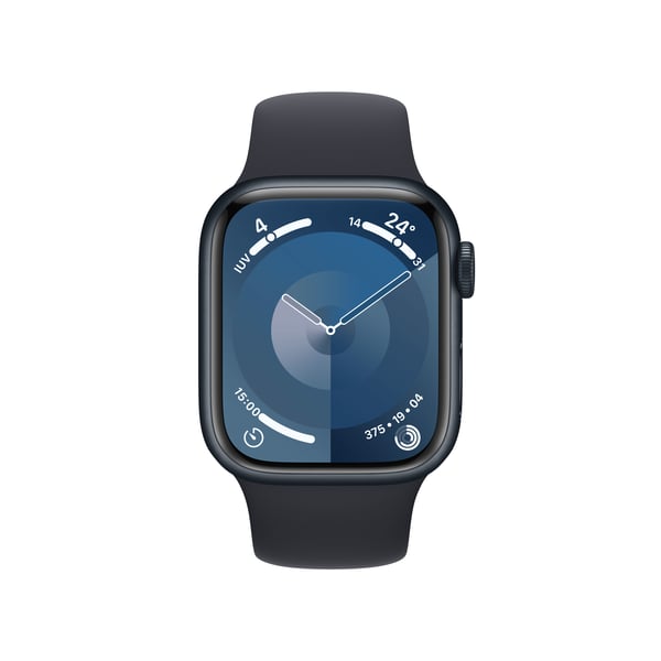Apple Watch Series 9 41 mm Digital 352 x 430 pixel Berøringsskærm 4G Sort Wi-Fi GPS (satellit)