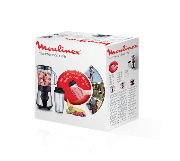 Moulinex LM1B1D 0,75 L Pöydällä pidettävä tehosekoitin 300 W Ruostumaton teräs