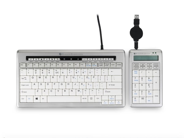 BakkerElkhuizen S-board 840 Numeric numerisk tastatur PC USB Lys grå, Hvid