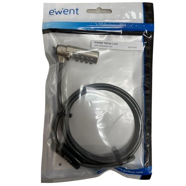 Ewent EW1243 kaapelilukko Musta, Sinkki 1,5 m