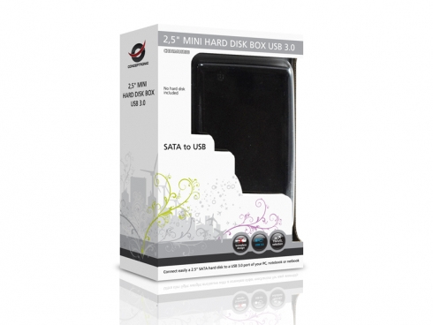 Conceptronic CHD2MUSB3B tallennusaseman kotelo HDD-kotelo Musta 2.5" USB-virta