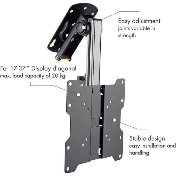 Techly ICA-CPLB 222 tv-beslag 94 cm (37") Sort, Sølv