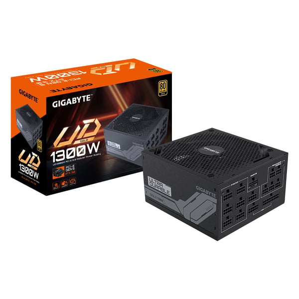GIGABYTE UD1300GM PG5 strömförsörjningsenheter 1300 W 20+4 pin ATX ATX Svart GIGABYTE UD1300GM PG5 strömförsörjningsenheter 1300 W 20+4 pin ATX ATX Svart