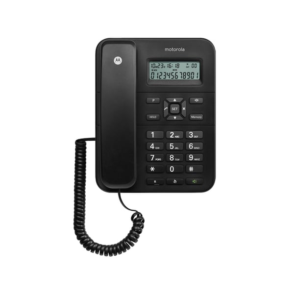 Motorola CT202 Analog telefon Namn och uppringnings-ID Svart