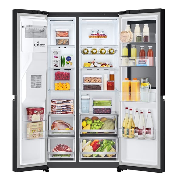 LG InstaView GSGV81EPLL side-by-side køle-fryseskab Fritstående 635 L Sort
