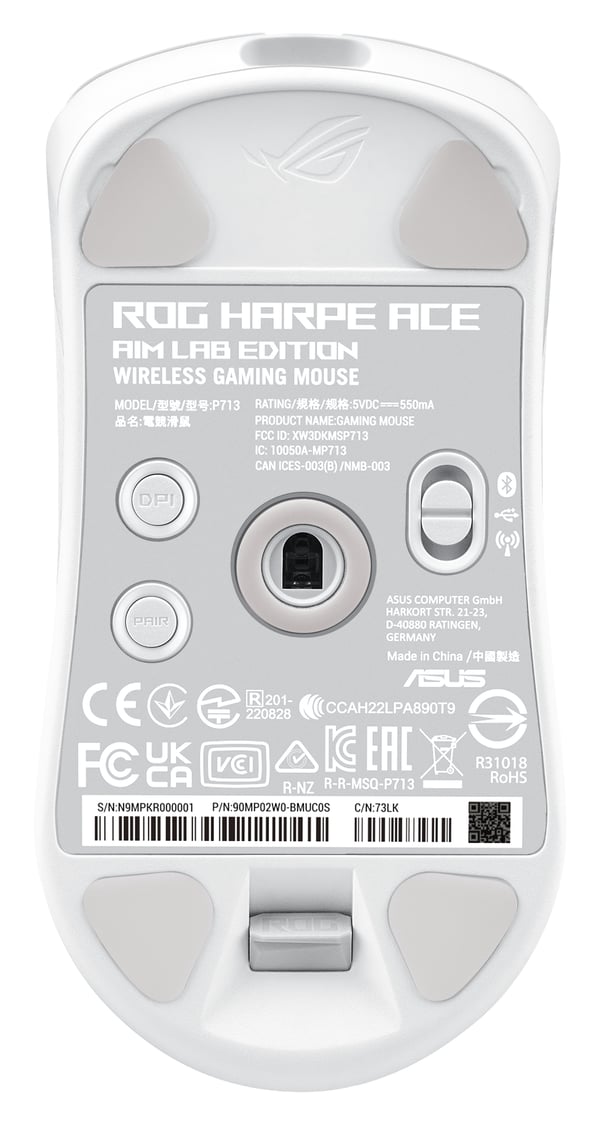ASUS ROG Harpe Ace Aim Lab Edition hiiri Pelaaminen Molempikätinen RF Wireless + Bluetooth + USB Type-C Optomekaaninen 36000 DPI