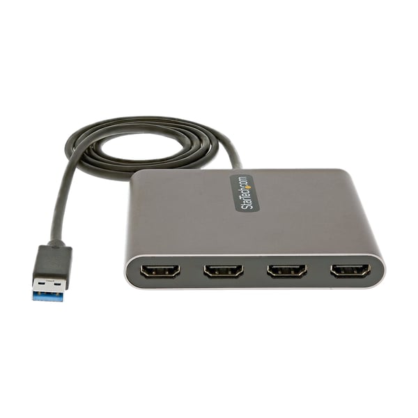 StarTech.com USB 3.0 till 4x HDMI-adapter - Externt video- och grafikkort - USB Typ-A till Quad HDMI