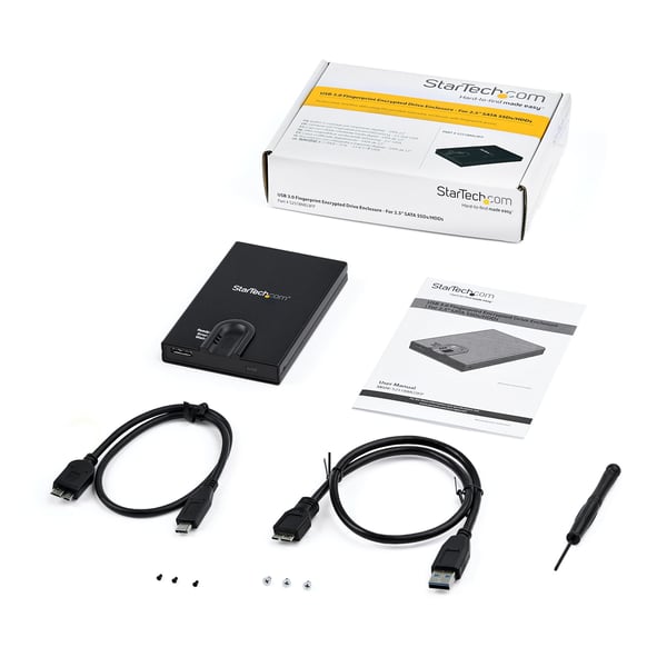 StarTech.com Krypterad hårddiskkabinett- fingertrycksavläsning - för 2,5" SATA