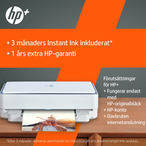 HP ENVY 6010e Trådlöst All-in-One Färg Skrivare, Instant Ink; Kopiator och skanner