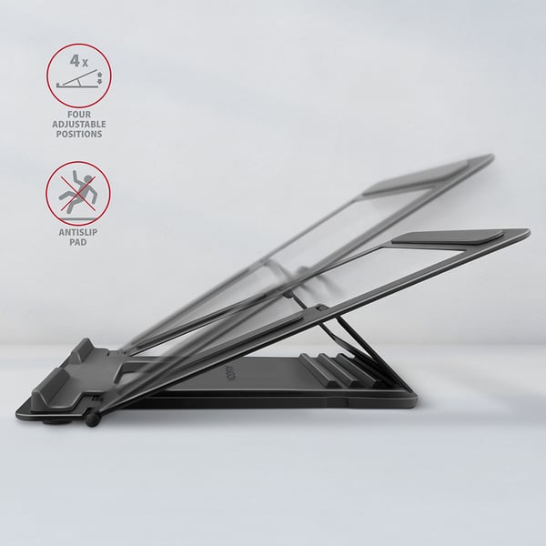 Axagon STND-L Ställ för bärbara datorer Ställ förl bärbar dator och surfplatta Grå 43,9 cm (17.3")
