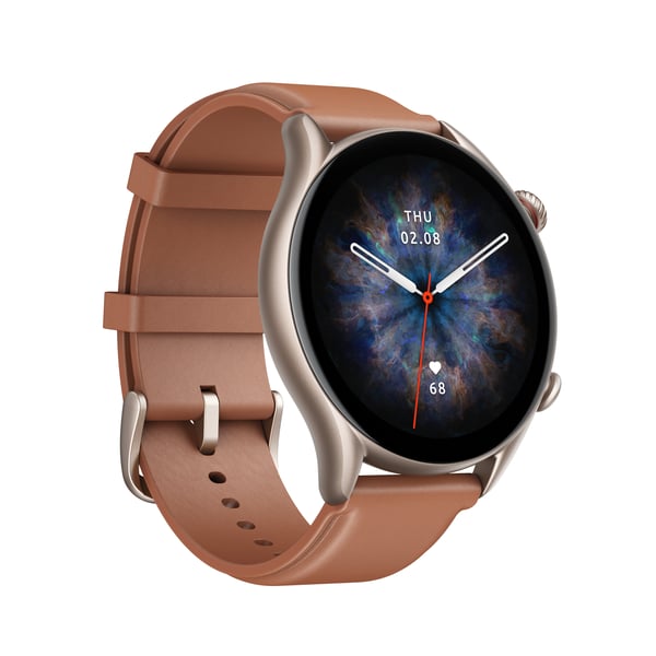 Amazfit GTR 3 Pro 3,68 cm (1.45") AMOLED 46 mm Digital 480 x 480 pixel Berøringsskærm Brun Wi-Fi GPS (satellit)