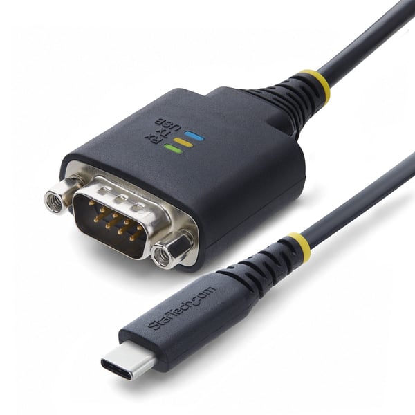 StarTech.com 1P1FFC-USB-C-SERIAL sarjakaapeli Musta 0,3 m USB Type-C RS-232