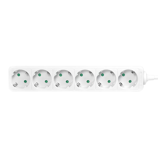 LogiLink LPS238 stikdåse 1,5 m 6 AC stikkontakt(er) Indendørs Hvid