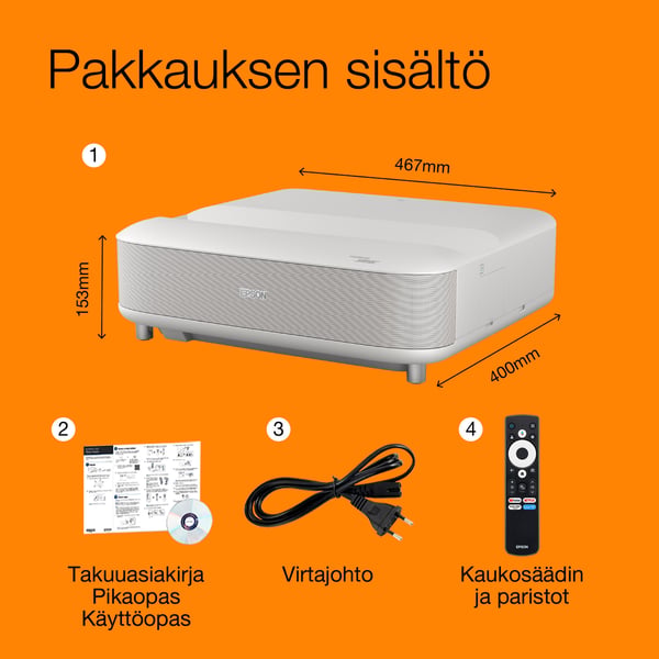 Epson Lifestudio Grand EH-LS670W – timantinvalkoinen