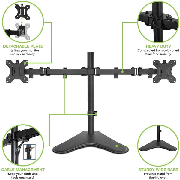 Techly ICA-LCD 2524 skærmbeslag og -stativer 81,3 cm (32") Skrivebord Sort