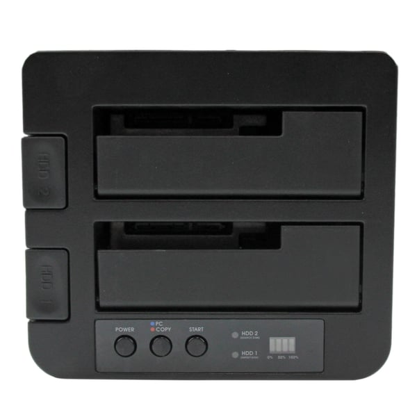 StarTech.com SDOCK2U33RE levyjen monistuslaite HDD-/SSD-monistaja Musta 1 kopiot
