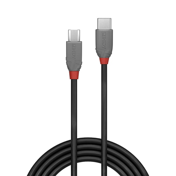 Lindy 36892 USB-kabel USB 2.0 2 m USB C Micro-USB B 0,48 Gbit/sek. Sort, Grå