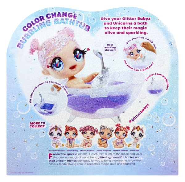 Glitter Babyz Color Change Bubbling Bathtub Dukker, badekar
