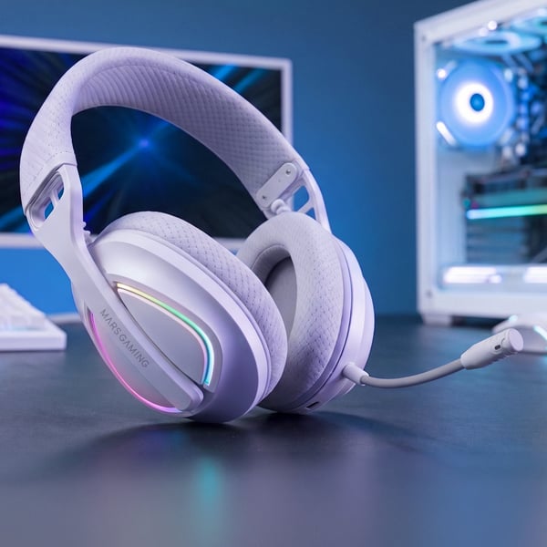Mars Gaming MHWQUASARW hovedtelefoner/headset Trådløs Spil USB Type-C / USB Type-A Bluetooth Hvid