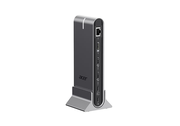 Acer HP.DSCAB.022 kannettavien tietokoneiden telakka ja porttitoistin Langallinen USB 3.2 Gen 1 (3.1 Gen 1) Type-C Hopea