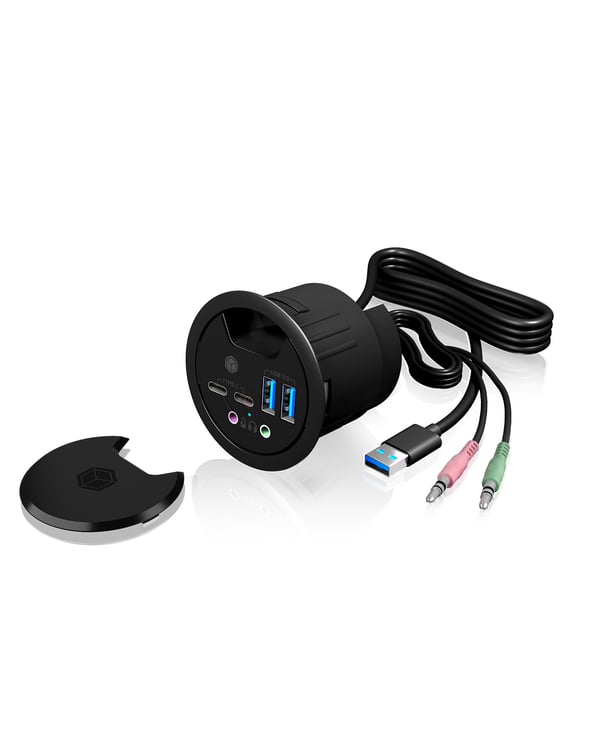 ICY BOX IB-HUB1403B eluttag Antracit