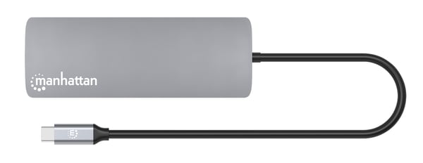Manhattan 190459 kannettavien tietokoneiden telakka ja porttitoistin Langallinen USB 3.2 Gen 1 (3.1 Gen 1) Type-C Harmaa