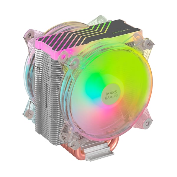 Mars Gaming MCPU66 kylsystem för dator Processor Luftkylare 12 cm Silver, Transparent 1 styck