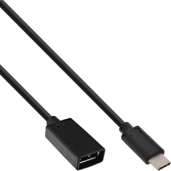 InLine 35800 USB-kabel USB 3.2 Gen 2 (3.1 Gen 2) 0,15 m USB A USB C 10 Gbit/sek. Sort